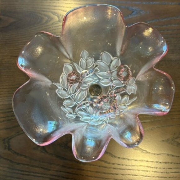 Vintage Folded Glass Pedestal Dish - Picture 2 of 3